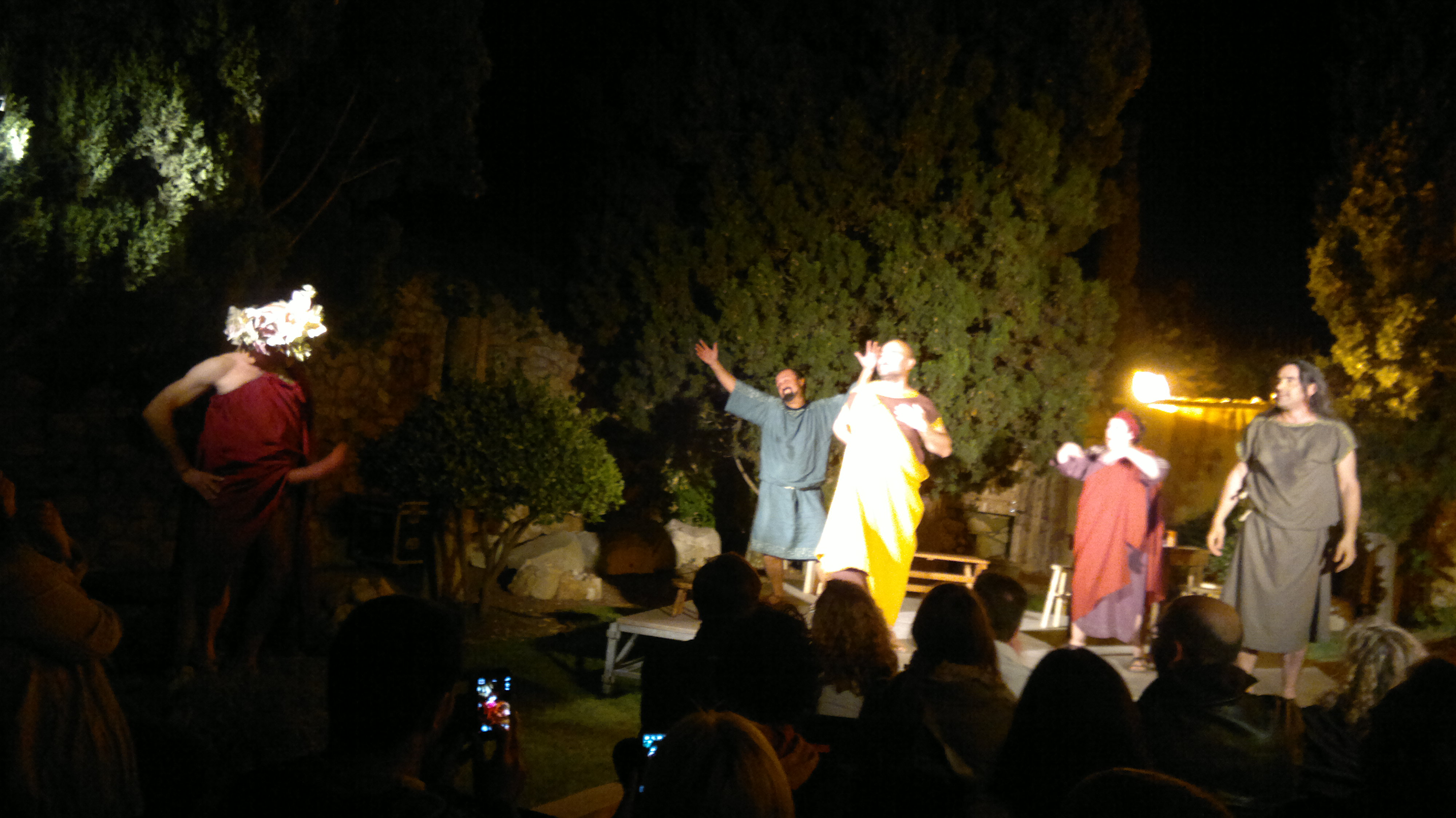 Representación teatral romana «In domo Maecenatis» durante el festival Tàrraco Viva XVI en Tarragona, 2014